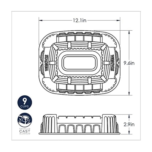 NWT Nordic Ware Stadium Bundt Pan - Picture 7 of 12